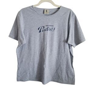 NEW Gear San Diego Padres Tee Shirt Women's Size Large Gray Official Merchandise
